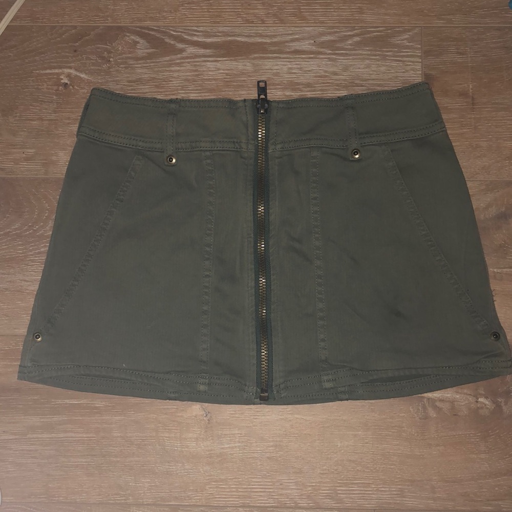 Free people army green mini skirt